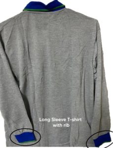 long sleeve t-shirt with ribbed cuffs