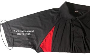 Short Sleeved t-shirt with normal sleeve finish