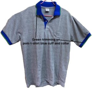 sample t-shirt with collar and cuff trimming